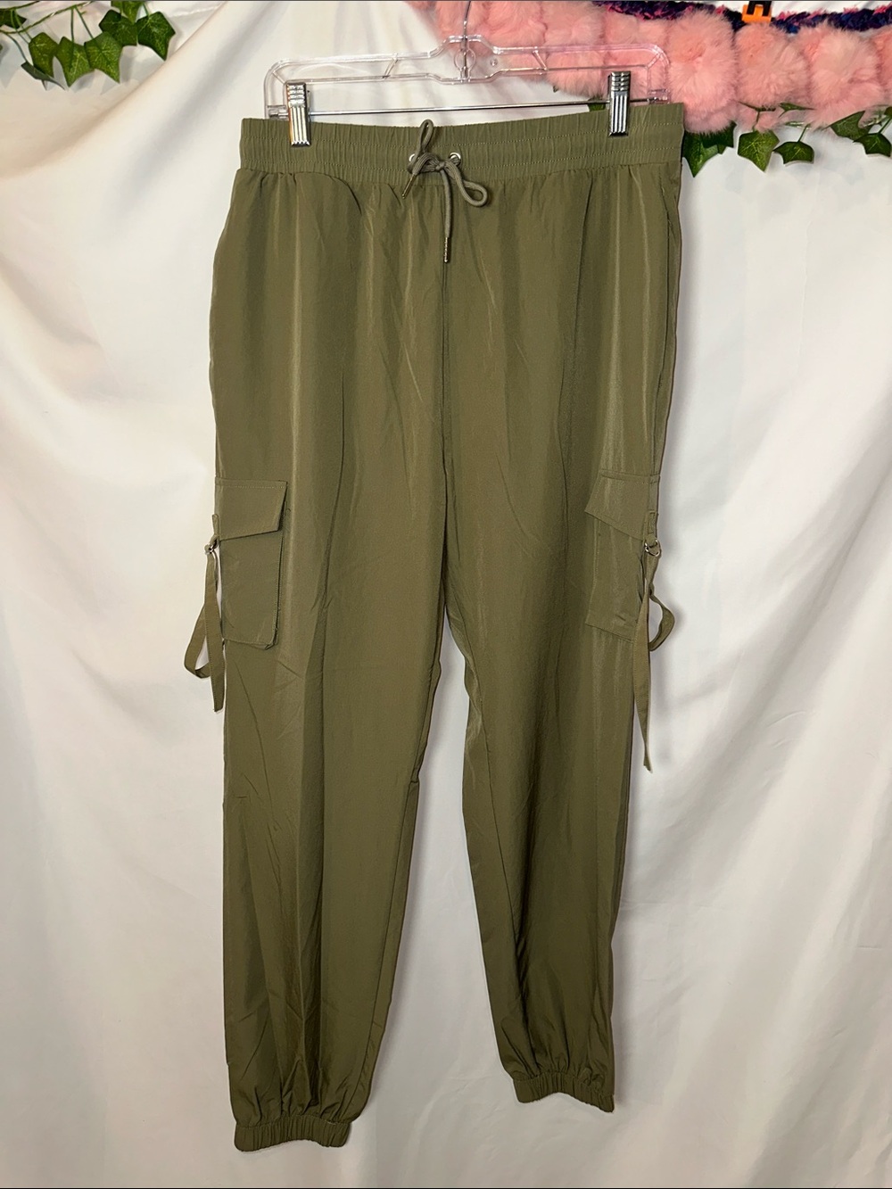Roma concept Olive Green Cargo Jogger Pants - women